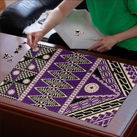 Vintage Bula Fiji Puzzle Purple Tapa Masi Motif LT9 - Polynesian Pride