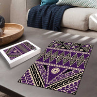 Vintage Bula Fiji Puzzle Purple Tapa Masi Motif LT9 - Polynesian Pride
