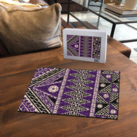 Vintage Bula Fiji Puzzle Purple Tapa Masi Motif LT9 - Polynesian Pride