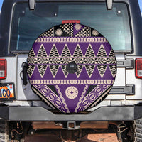 Vintage Bula Fiji Spare Tire Cover Purple Tapa Masi Motif LT9 Purple - Polynesian Pride