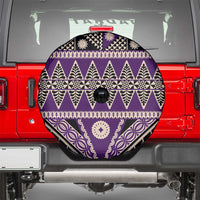 Vintage Bula Fiji Spare Tire Cover Purple Tapa Masi Motif LT9 - Polynesian Pride