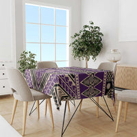 Vintage Bula Fiji Tablecloth Purple Tapa Masi Motif