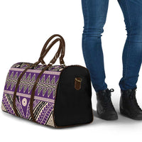 Vintage Bula Fiji Travel Bag Purple Tapa Masi Motif - Polynesian Pride
