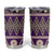 Vintage Bula Fiji Tumbler Cup Purple Tapa Masi Motif
