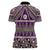 Vintage Bula Fiji Women Polo Shirt Purple Tapa Masi Motif