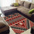Vintage Bula Fiji Area Rug Red Tapa Masi Motif