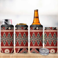 Vintage Bula Fiji 4 in 1 Can Cooler Tumbler Red Tapa Masi Motif LT9 - Polynesian Pride