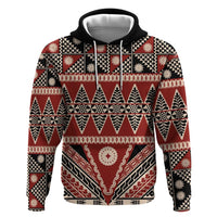 Vintage Bula Fiji Hoodie Red Tapa Masi Motif