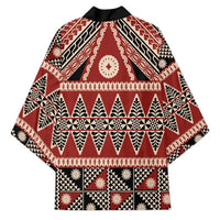 Vintage Bula Fiji Kimono Red Tapa Masi Motif - Polynesian Pride