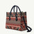 Vintage Bula Fiji Leather Bag Red Tapa Masi Motif - Polynesian Pride
