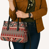 Vintage Bula Fiji Leather Bag Red Tapa Masi Motif - Polynesian Pride