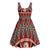 Vintage Bula Fiji Midi Dress Red Tapa Masi Motif - Polynesian Pride