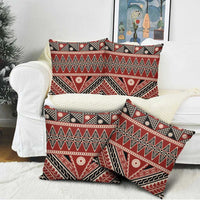 Vintage Bula Fiji Pillow Cover Red Tapa Masi Motif - Polynesian Pride