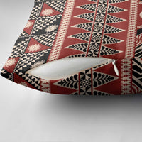 Vintage Bula Fiji Pillow Cover Red Tapa Masi Motif - Polynesian Pride