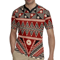 Vintage Bula Fiji Rugby Jersey Red Tapa Masi Motif