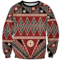 Vintage Bula Fiji Sweatshirt Red Tapa Masi Motif