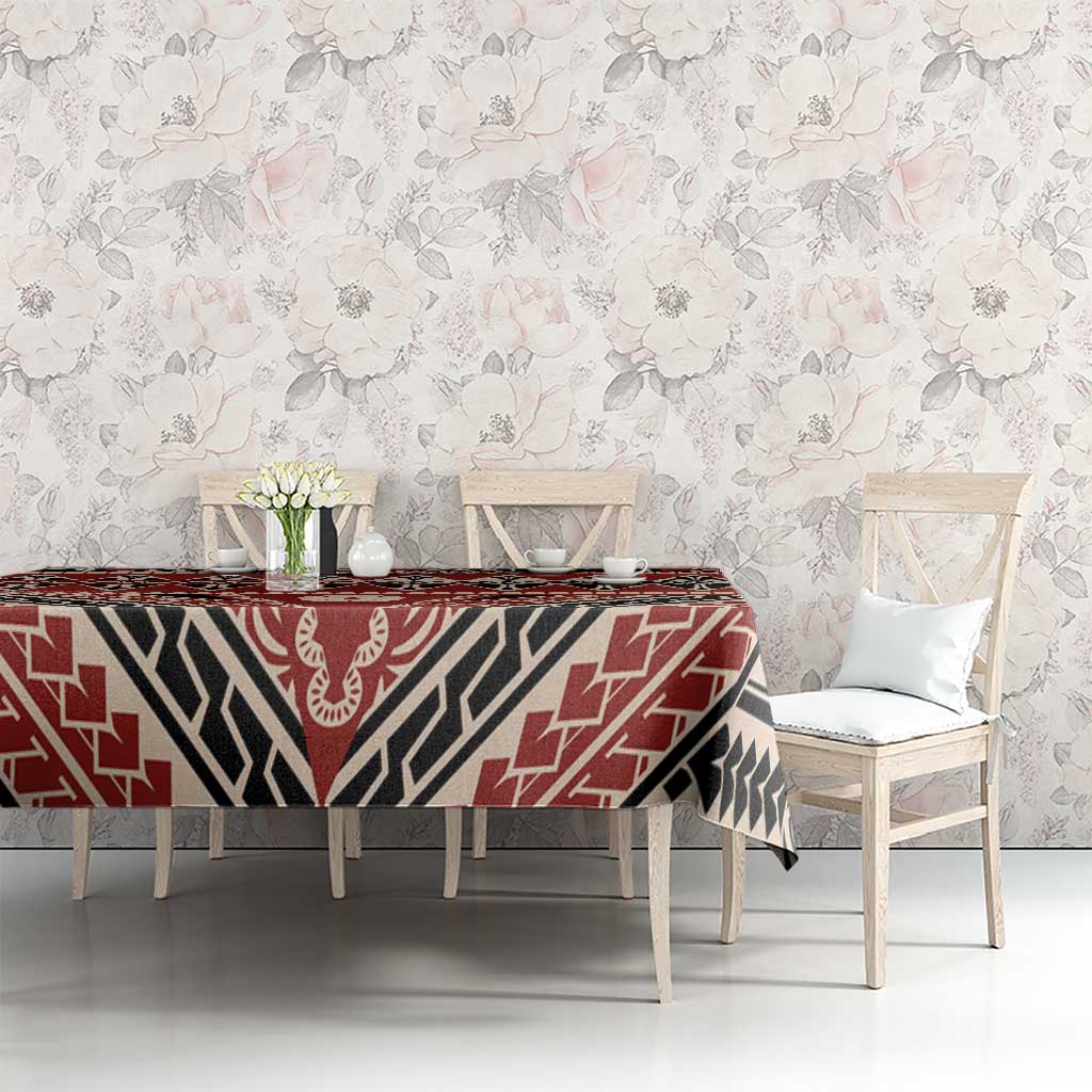 Vintage Bula Fiji Tablecloth Red Tapa Masi Motif