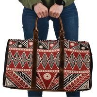 Vintage Bula Fiji Travel Bag Red Tapa Masi Motif - Polynesian Pride