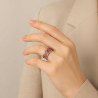Vintage Bula Fiji Classic Ring Red Tapa Motif Traditional Island Masi LT9 - Polynesian Pride