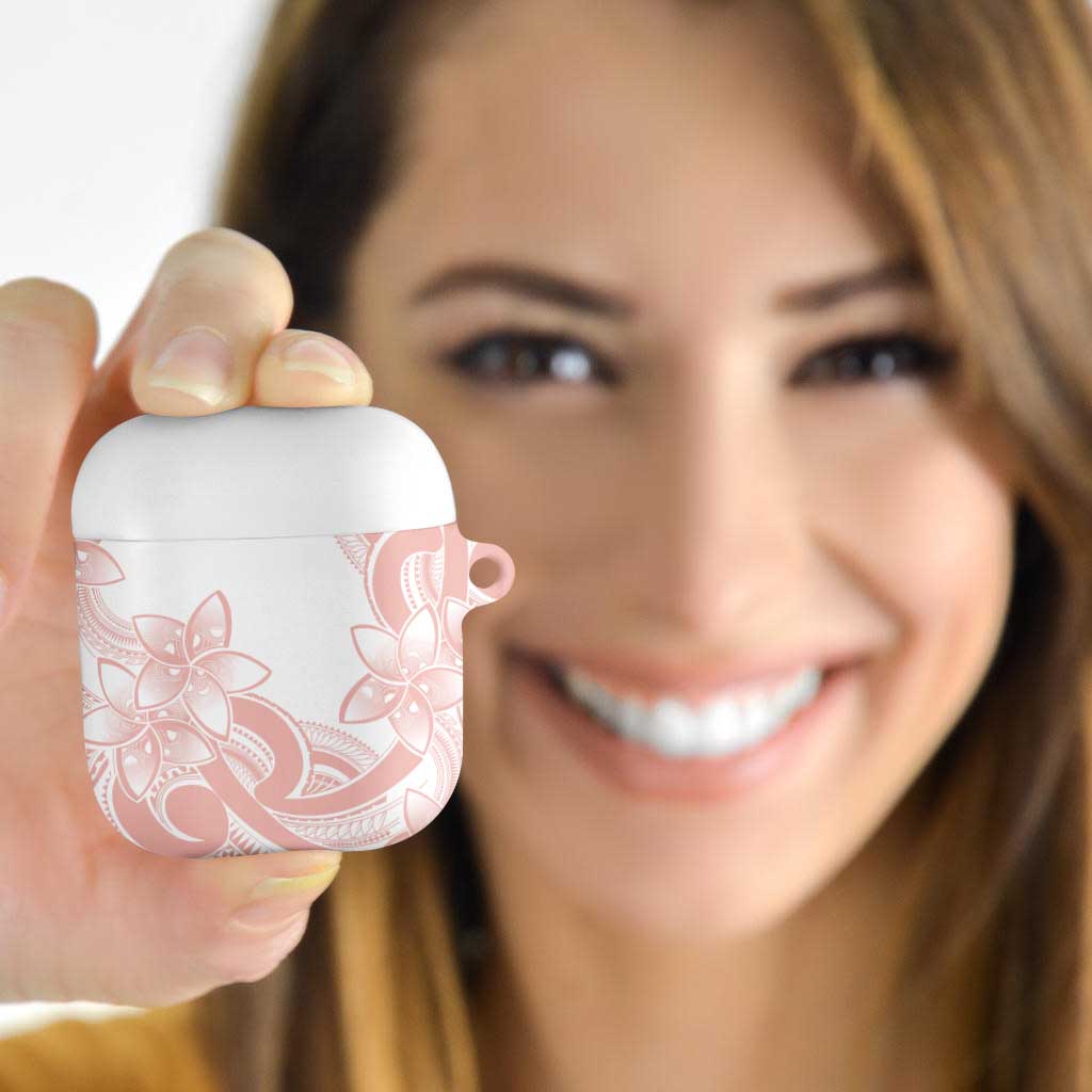 Polynesian Tribal Plumeria Lotu Tamaiti AirPods Case Pastel Blush - Polynesian Pride