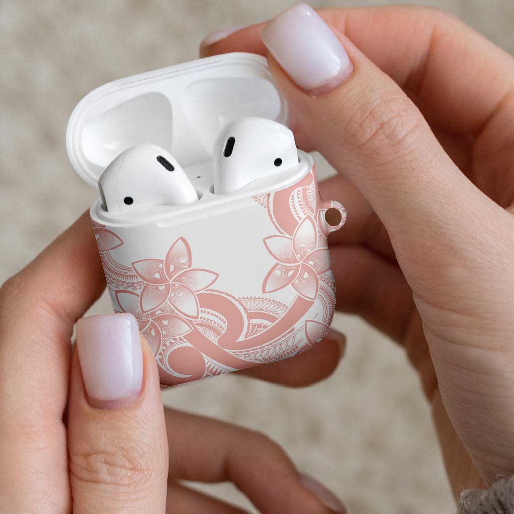 Polynesian Tribal Plumeria Lotu Tamaiti AirPods Case Pastel Blush - Polynesian Pride
