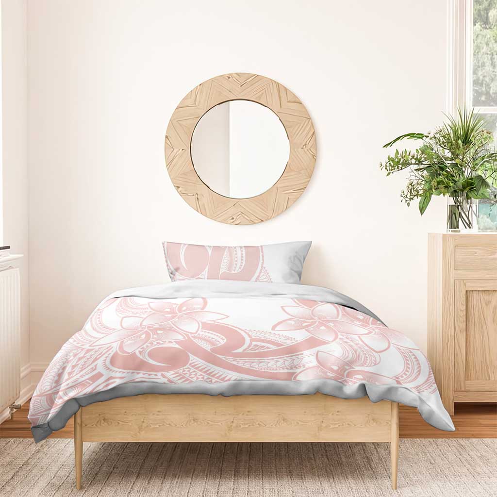 Polynesian Tribal Plumeria Lotu Tamaiti Bedding Set Pastel Blush - Polynesian Pride