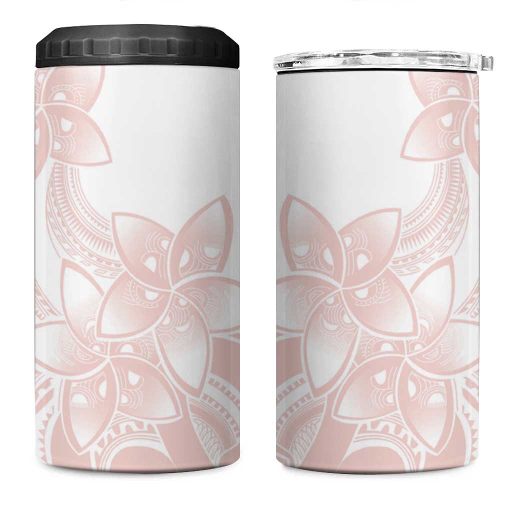 Polynesian Tribal Plumeria Lotu Tamaiti 4 in 1 Can Cooler Tumbler Pastel Blush LT9 One Size: 16 oz Blush - Polynesian Pride
