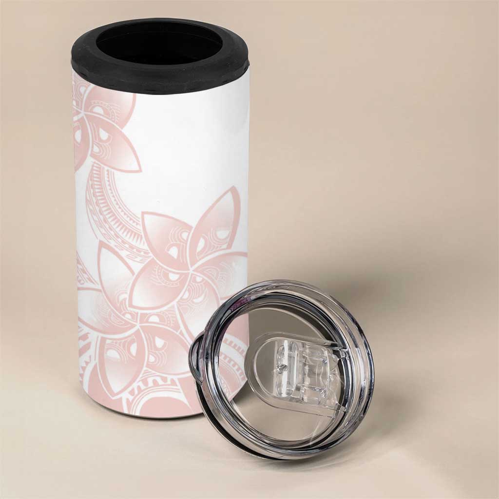 Polynesian Tribal Plumeria Lotu Tamaiti 4 in 1 Can Cooler Tumbler Pastel Blush LT9 - Polynesian Pride
