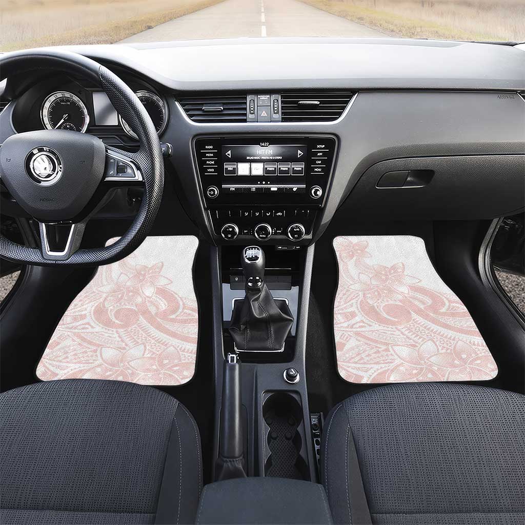 Polynesian Tribal Plumeria Lotu Tamaiti Car Mats Pastel Blush - Polynesian Pride
