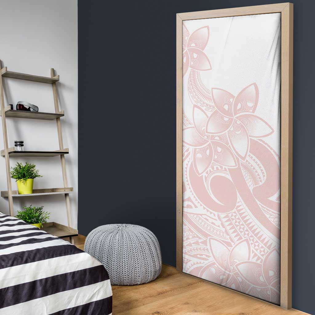 Polynesian Tribal Plumeria Lotu Tamaiti Door Cover Pastel Blush LT9 - Polynesian Pride
