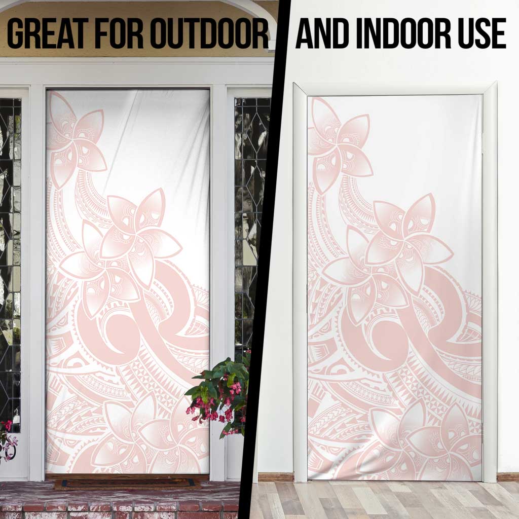 Polynesian Tribal Plumeria Lotu Tamaiti Door Cover Pastel Blush LT9 - Polynesian Pride