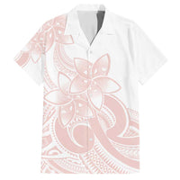 Polynesian Tribal Plumeria Lotu Tamaiti Family Matching Off Shoulder Short Dress and Hawaiian Shirt Pastel Blush LT9 Dad's Shirt - Short Sleeve Blush - Polynesian Pride