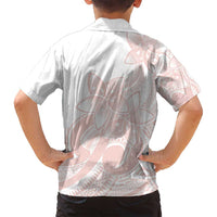 Polynesian Tribal Plumeria Lotu Tamaiti Family Matching Puletasi and Hawaiian Shirt Pastel Blush LT9 - Polynesian Pride