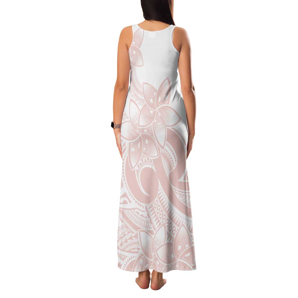 Polynesian Tribal Plumeria Lotu Tamaiti Family Matching Tank Maxi Dress and Hawaiian Shirt Pastel Blush LT9 - Polynesian Pride