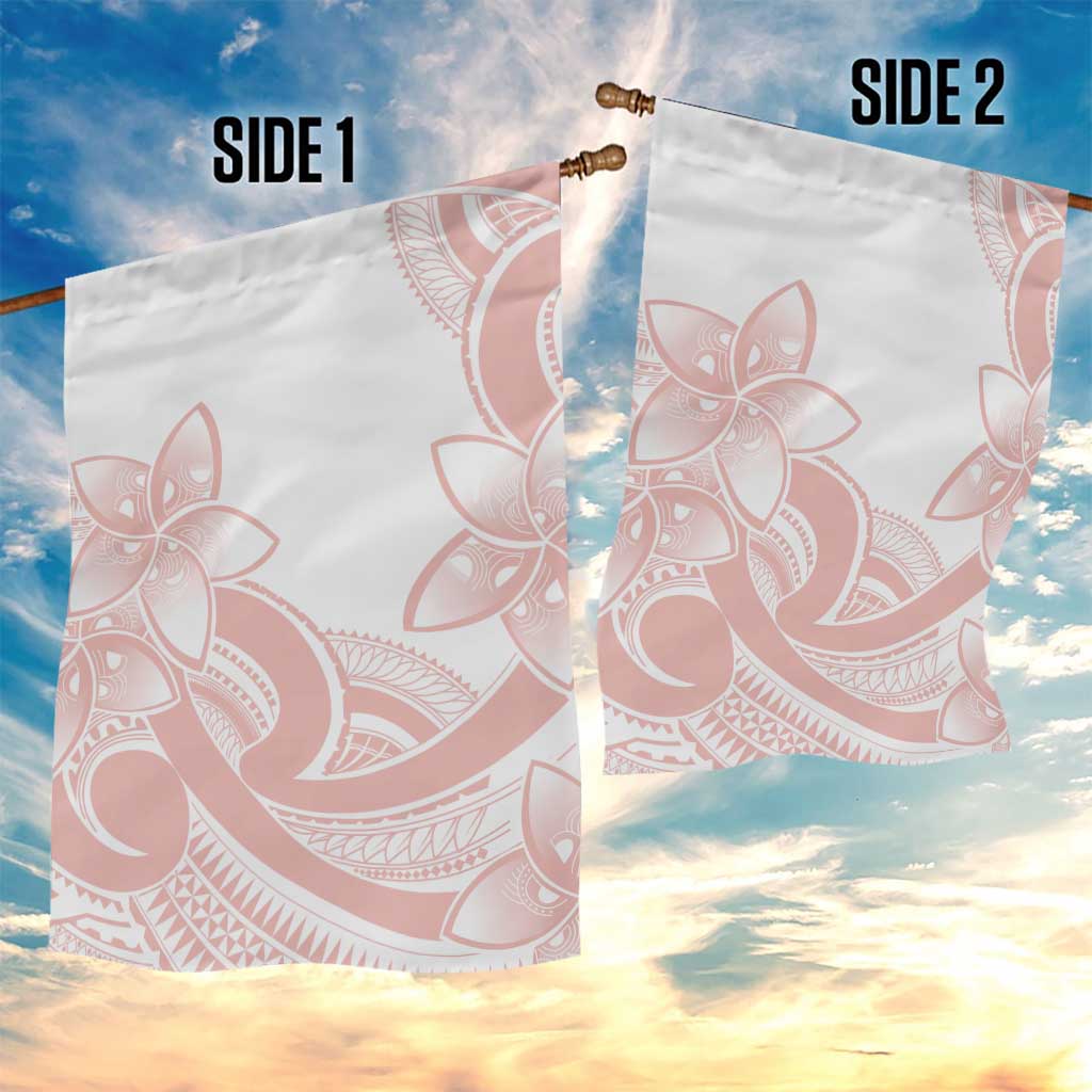 Polynesian Tribal Plumeria Lotu Tamaiti Garden Flag Pastel Blush - Polynesian Pride