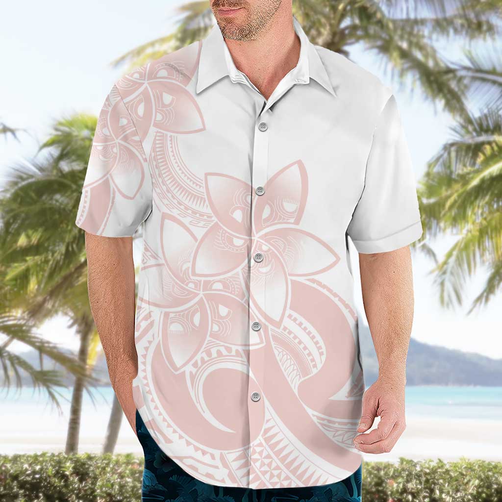 Polynesian Tribal Plumeria Lotu Tamaiti Hawaiian Shirt Pastel Blush LT9 - Polynesian Pride