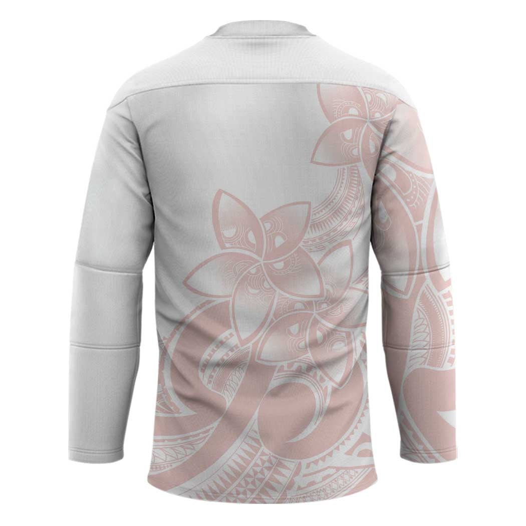 Polynesian Tribal Plumeria Lotu Tamaiti Hockey Jersey Pastel Blush LT9 - Polynesian Pride