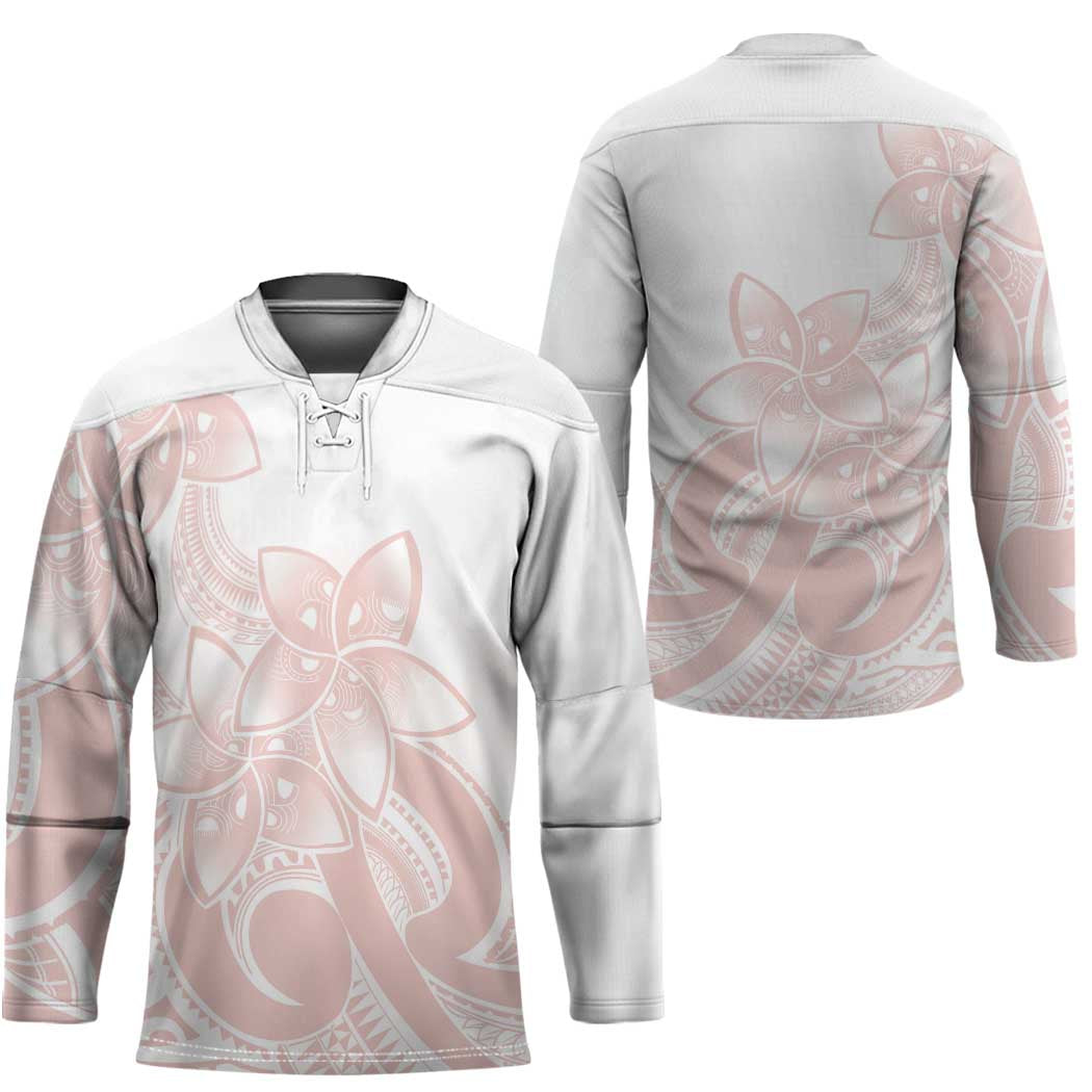 Polynesian Tribal Plumeria Lotu Tamaiti Hockey Jersey Pastel Blush LT9 - Polynesian Pride