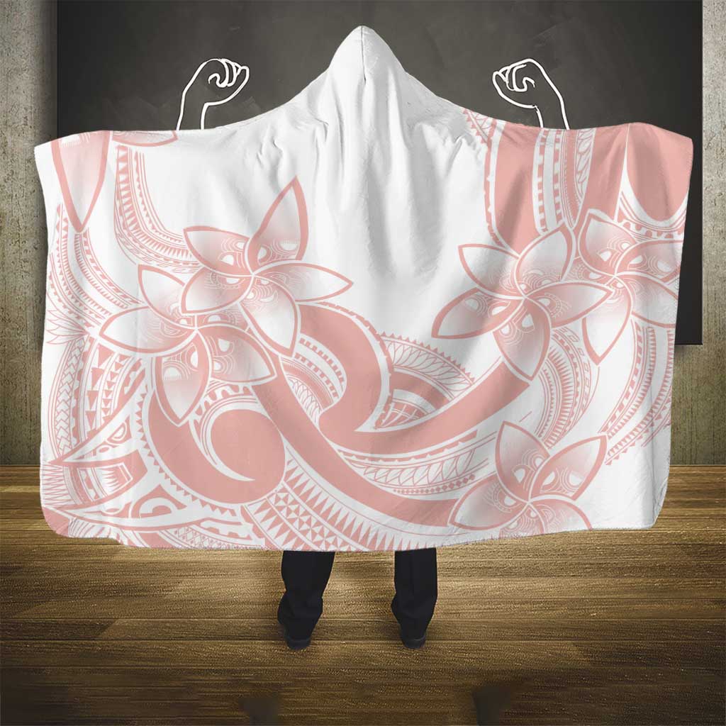 Polynesian Tribal Plumeria Lotu Tamaiti Hooded Blanket Pastel Blush - Polynesian Pride