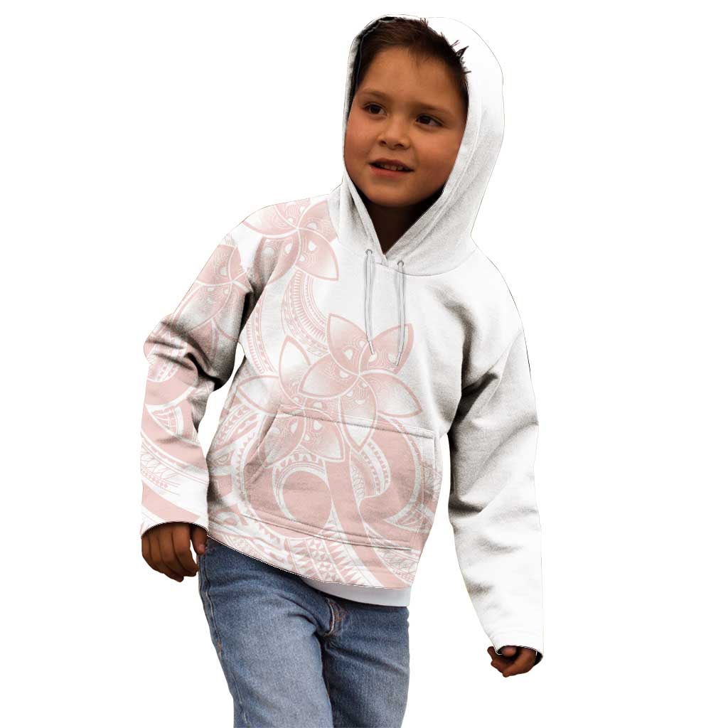 Polynesian Tribal Plumeria Lotu Tamaiti Kid Hoodie Pastel Blush LT9 - Polynesian Pride