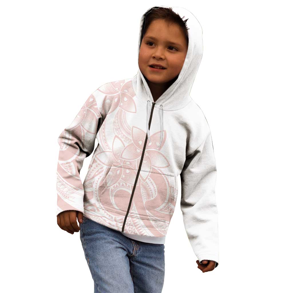Polynesian Tribal Plumeria Lotu Tamaiti Kid Hoodie Pastel Blush LT9 - Polynesian Pride