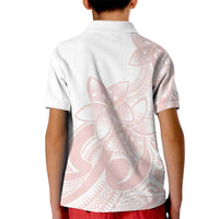 Polynesian Tribal Plumeria Lotu Tamaiti Kid Polo Shirt Pastel Blush LT9 - Polynesian Pride