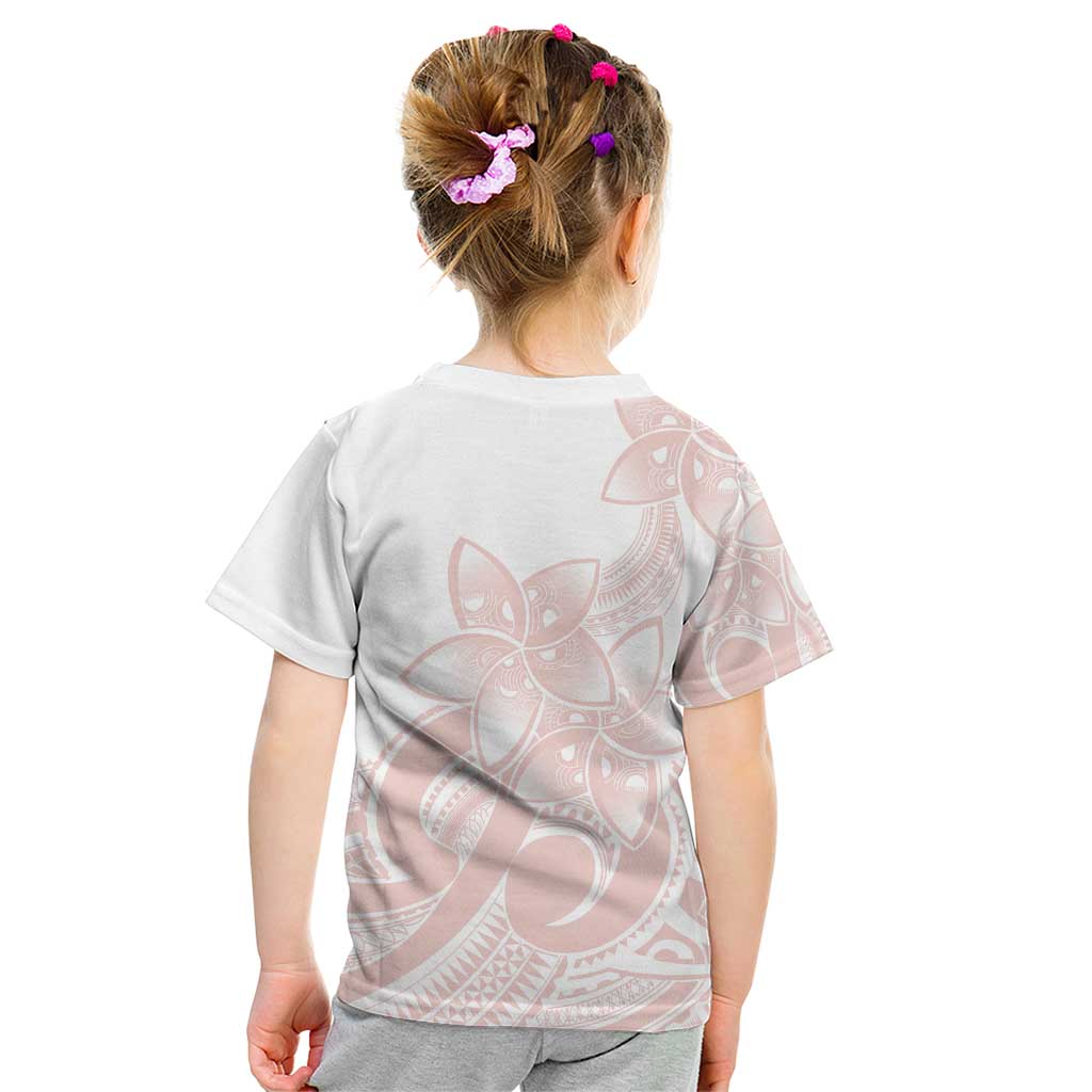 Polynesian Tribal Plumeria Lotu Tamaiti Kid T Shirt Pastel Blush LT9 - Polynesian Pride
