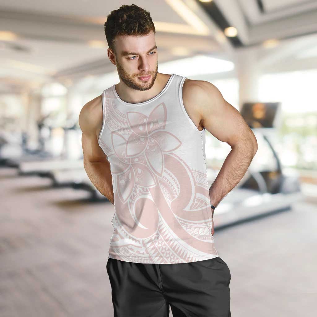 Polynesian Tribal Plumeria Lotu Tamaiti Men Tank Top Pastel Blush - Polynesian Pride