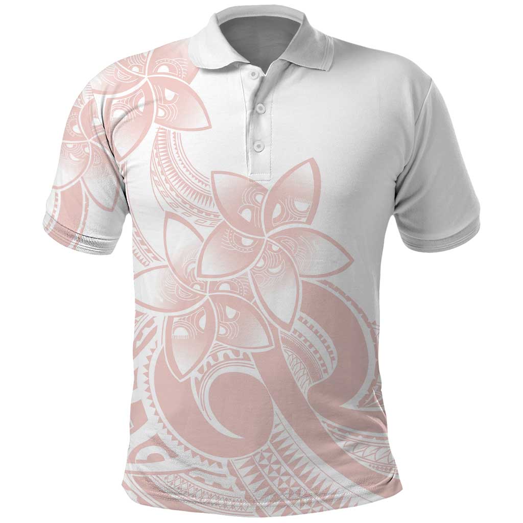Polynesian Tribal Plumeria Lotu Tamaiti Polo Shirt Pastel Blush LT9 Blush - Polynesian Pride