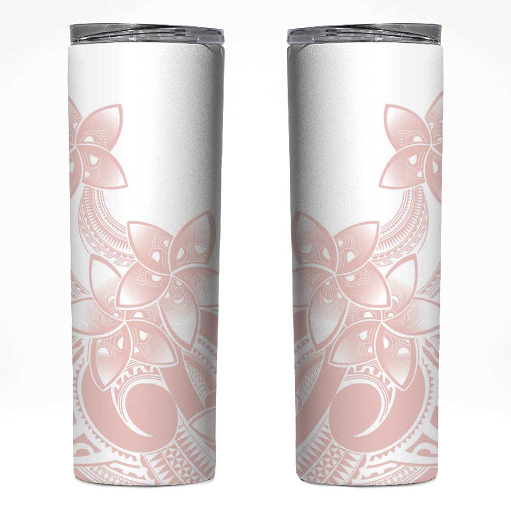 Polynesian Tribal Plumeria Lotu Tamaiti Skinny Tumbler Pastel Blush LT9 Blush - Polynesian Pride