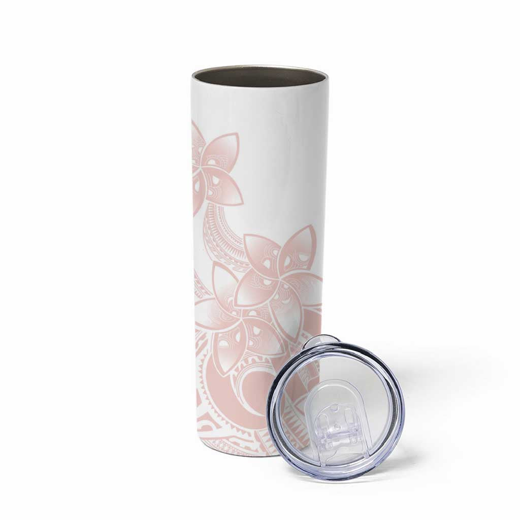 Polynesian Tribal Plumeria Lotu Tamaiti Skinny Tumbler Pastel Blush LT9 - Polynesian Pride