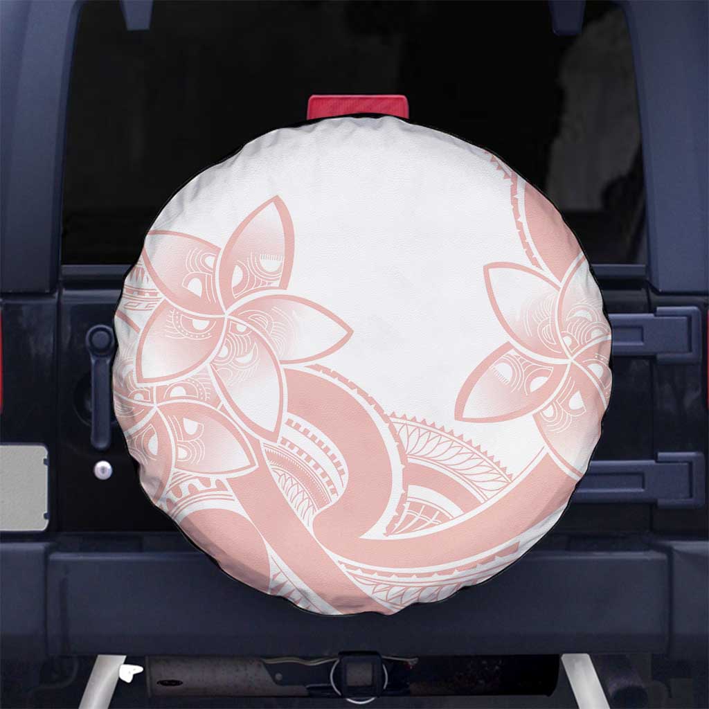 Polynesian Tribal Plumeria Lotu Tamaiti Spare Tire Cover Pastel Blush LT9 No hole Blush - Polynesian Pride