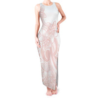 Polynesian Tribal Plumeria Lotu Tamaiti Tank Maxi Dress Pastel Blush LT9 Women Blush - Polynesian Pride
