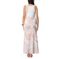 Polynesian Tribal Plumeria Lotu Tamaiti Tank Maxi Dress Pastel Blush LT9 - Polynesian Pride